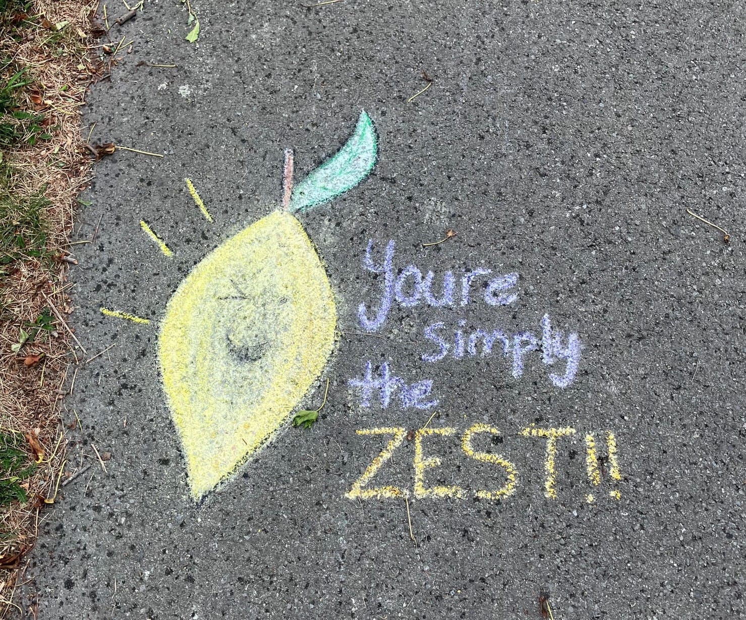 A yellow lemon with the words "you're simply the ZEST".
